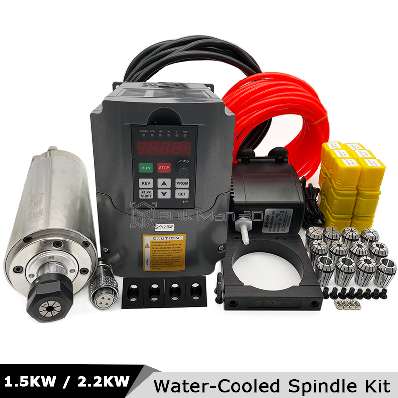 2.2Kw Water Cooled Spindle Kit Vfd - 2.2KW/1.5KW 400Hz 24000RPM Watergekoelde CNC Spindel